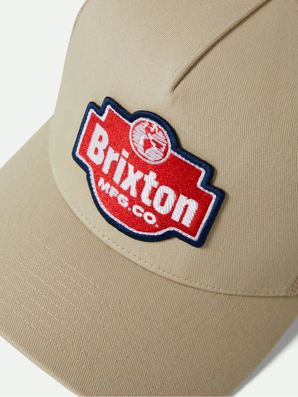 Brixton Men’s Netplus Trucker Hat Tan Mesh Logo Cap Patch NEW - Picture 4 of 16
